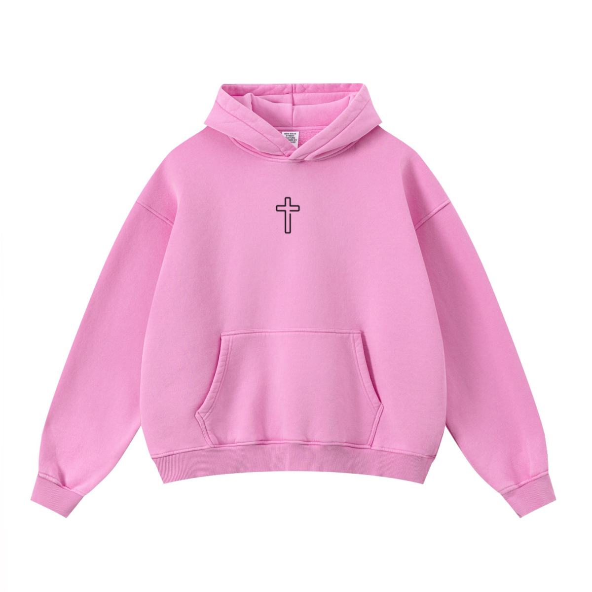 400GSM Unisex Washed Heavyweight Boxy-Fit Hoodie Vintage Peach Pink