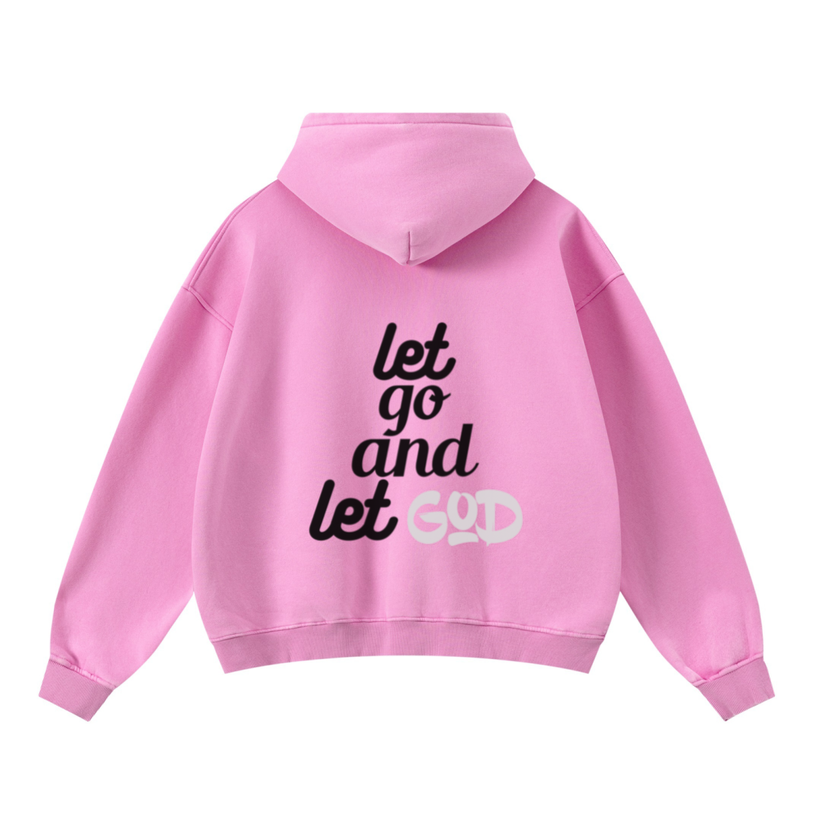 400GSM Unisex Washed Heavyweight Boxy-Fit Hoodie Vintage Peach Pink