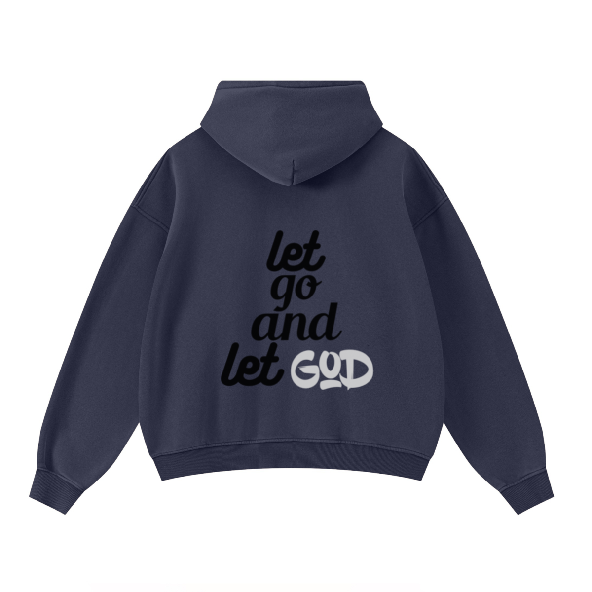 400GSM Unisex Washed Heavyweight Boxy-Fit Hoodie Vintage Royal Blue