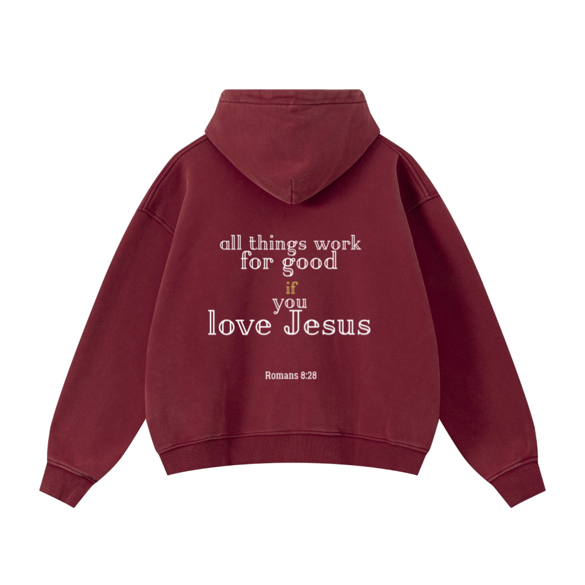 400GSM Unisex Vintage-Wash Boxy-Fit Zip-Up Hoodie Vintage Red