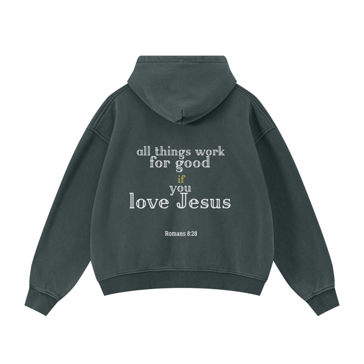 400GSM Unisex Vintage-Wash Boxy-Fit Zip-Up Hoodie Vintage Moss Green