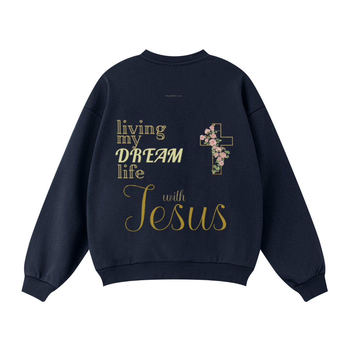 360GSM Unisex Solid-Color Loopback Crew Neck Sweatshirt Midnight Navy