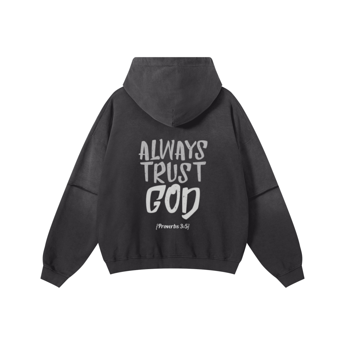 370GSM Unisex Monkey Wash Faux-Two-Piece PP-Sprayed  French Terry Hoodie Vintage Black