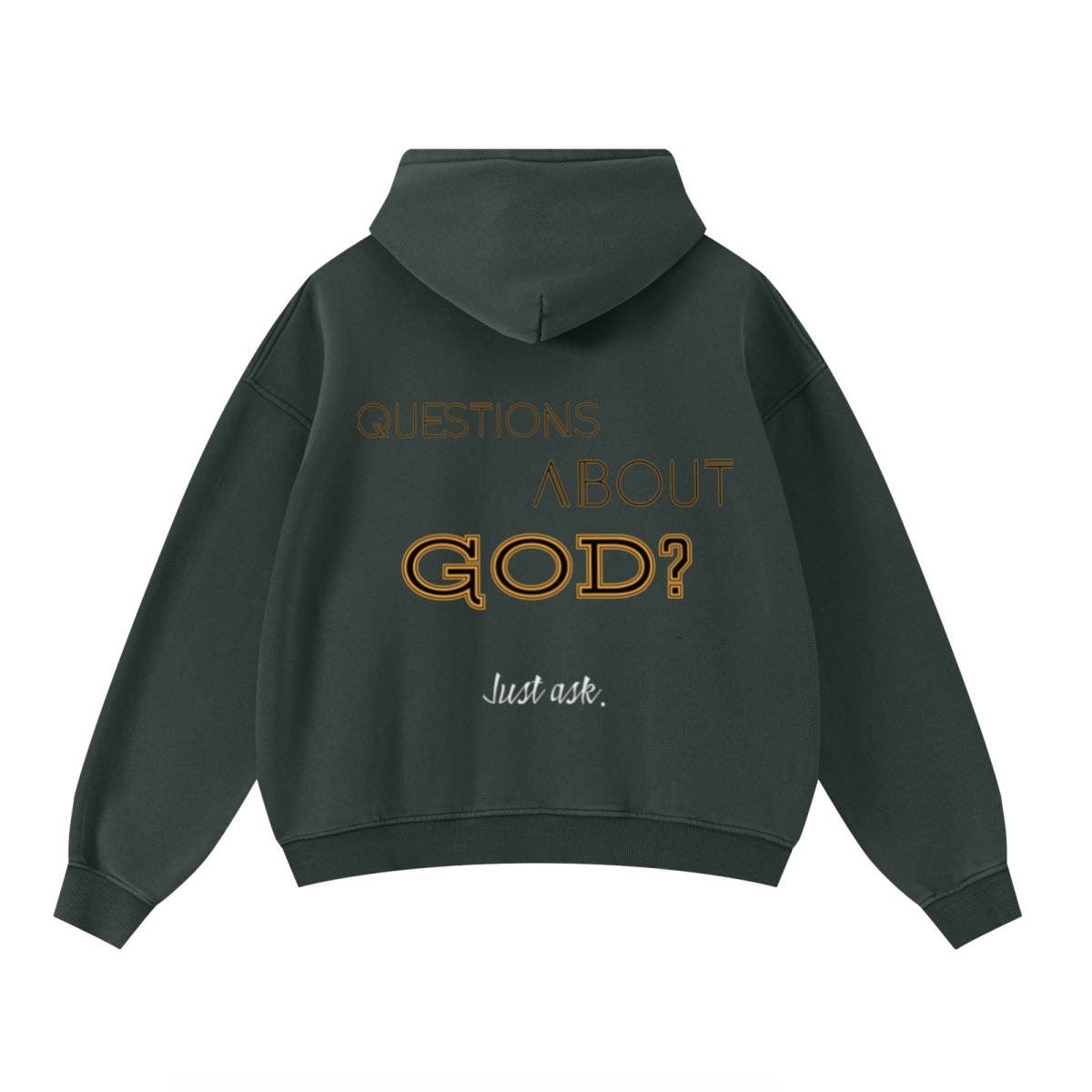 400GSM Unisex Washed Heavyweight Boxy-Fit Hoodie Vintage Moss Green