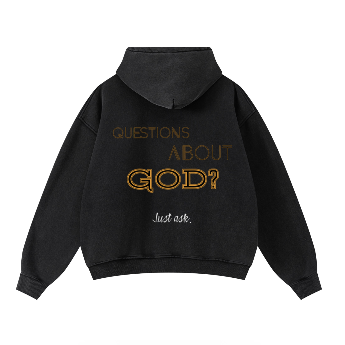 400GSM Unisex Washed Heavyweight Boxy-Fit Hoodie Vintage Black