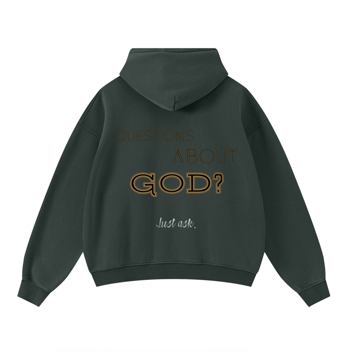 400GSM Unisex Washed Heavyweight Boxy-Fit Hoodie Vintage Moss Green