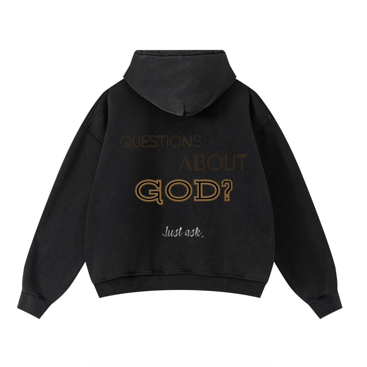400GSM Unisex Washed Heavyweight Boxy-Fit Hoodie Vintage Black