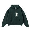 345GSM Unisex Boxy-Fit Double-Zip Hoodie Rainforest Green