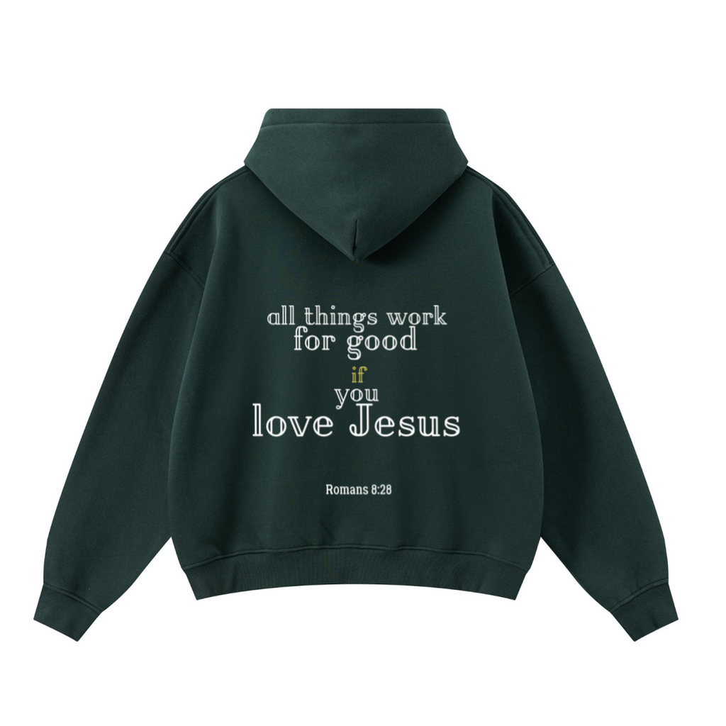 345GSM Unisex Boxy-Fit Double-Zip Hoodie Rainforest Green