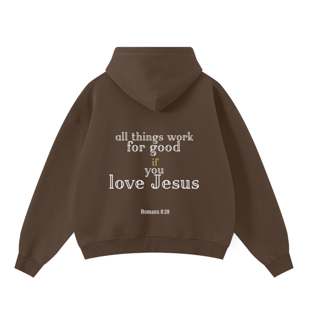 345GSM Unisex Boxy-Fit Double-Zip Hoodie Brown